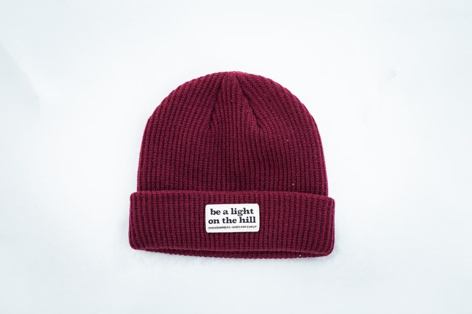 Red Be a Light beanie