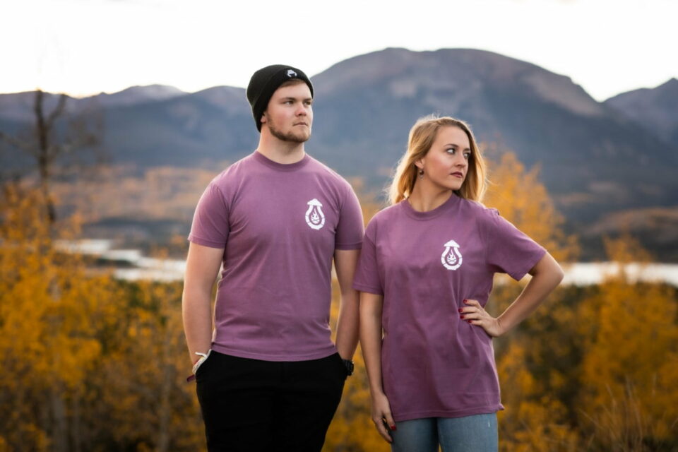 Lantern Tee in Berry from the front
